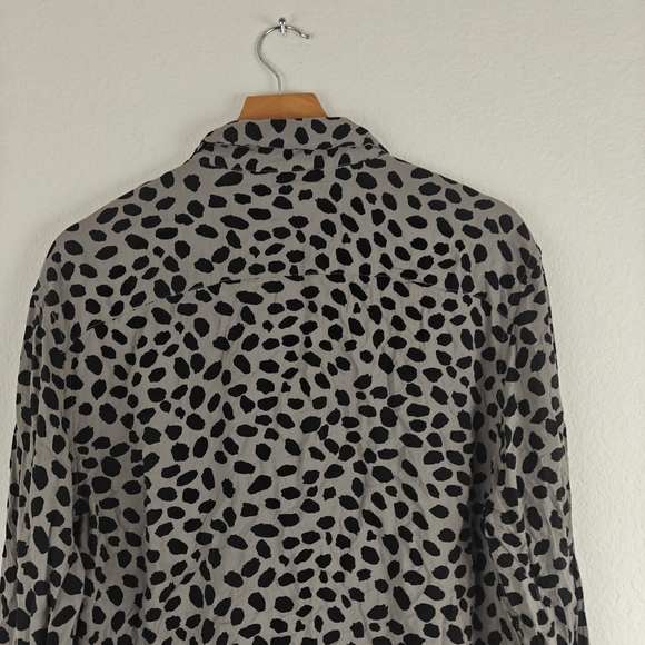 All Saints PIERO LS Cheetsh Printed Long Sleeve Button Down Shirt Size Medium - Picture 10 of 10